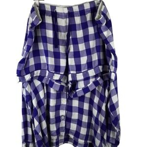 J.Crew 3X Blue‎ & White Gingham Modal Pajama Set